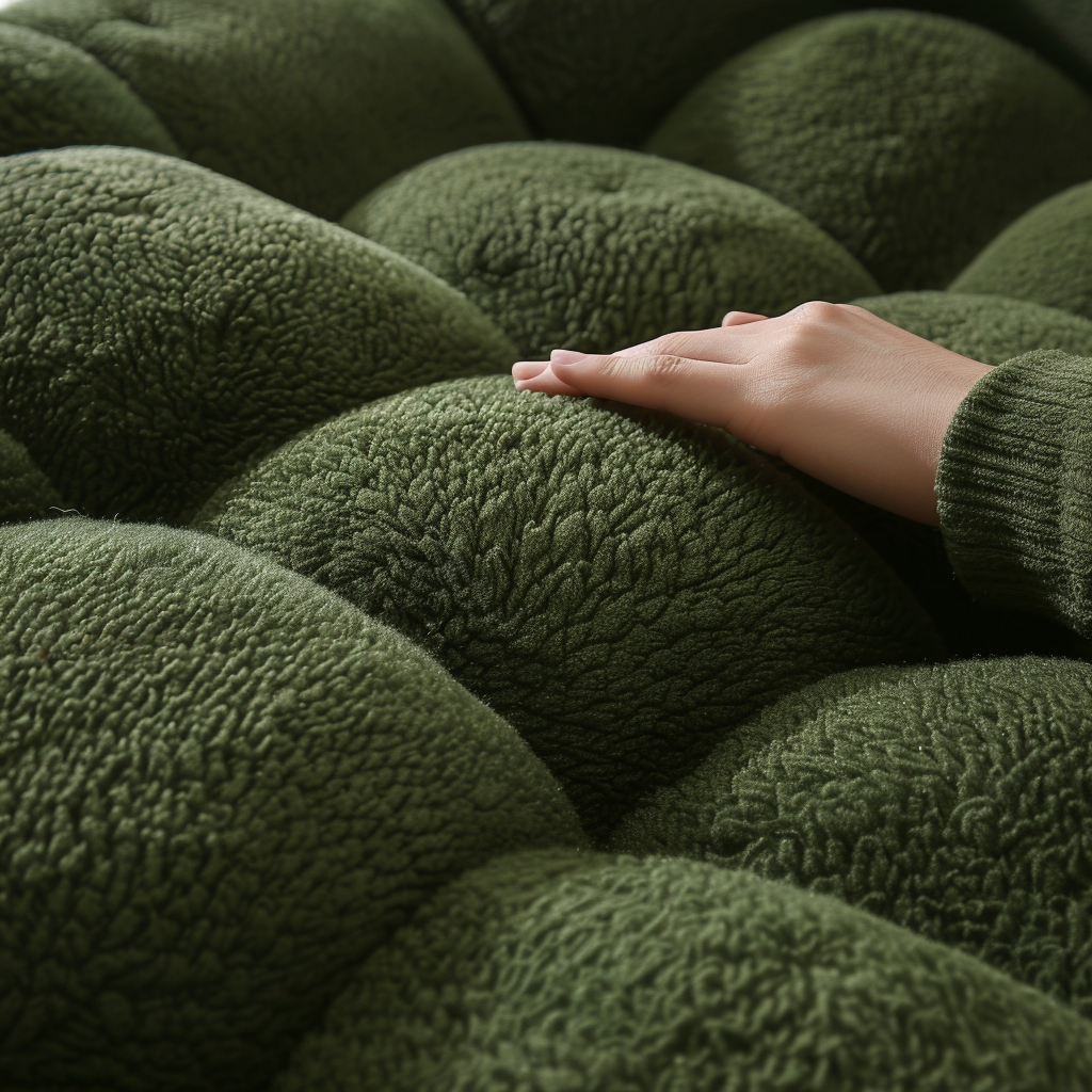 brumarketing_95906_The_green_knitted_fabric_sofa_is_covered_wit_8c10151c-2bf3-4f43-aa98-fed77c4cf5cd